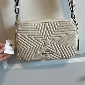 Coach NWT MARVEL Jes Star crossbody purse bag chalk gold NEW